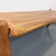 Large vintage brutalist rectangular table made of solid oak wood.