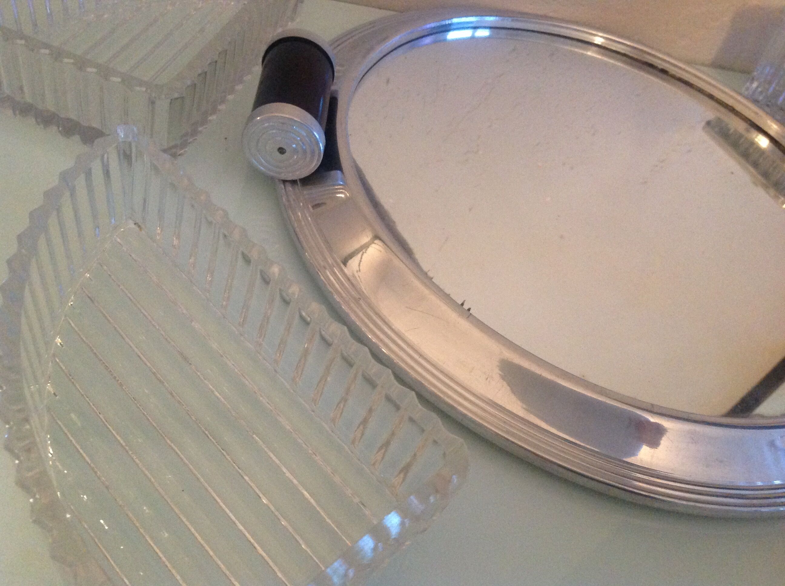 Servant mirror tray by Durinox Oxydor art deco style / 30s-40s