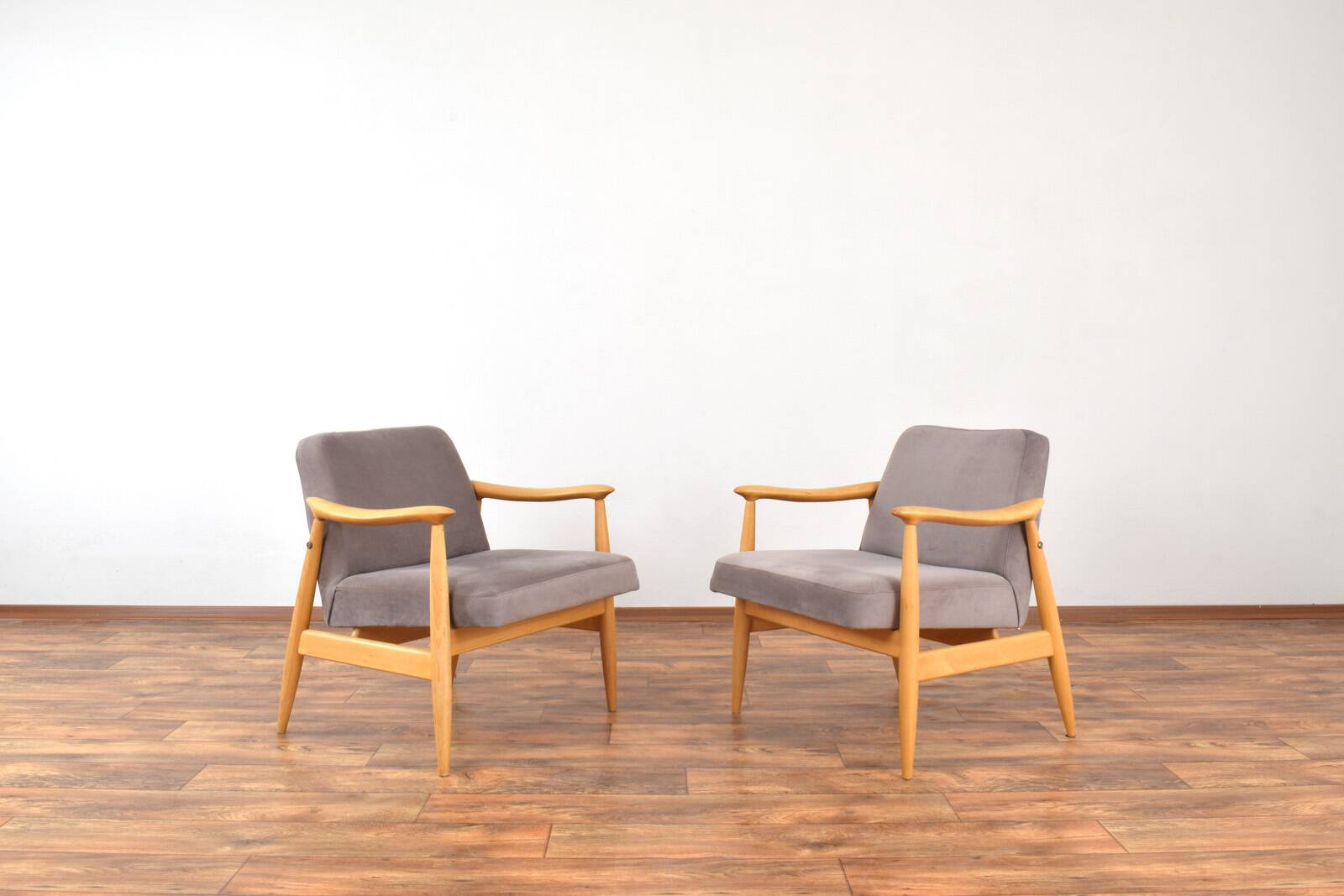Mid-Century Polish Lounge Chairs by J. Kędziorek, 1960s. Set of 2.