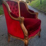 Large Louis XV style padded bergère