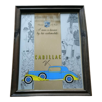 Cadillac screen-printed mirror