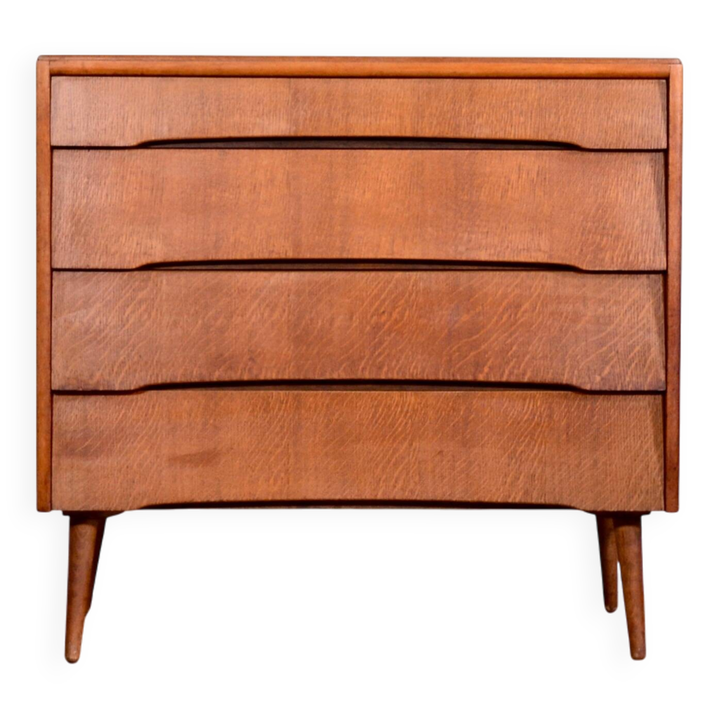 Commode à tiroirs / commode haute Avalon du milieu du siècle en teck ...