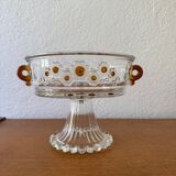 Coupe sur pied verre cristallin années 60
