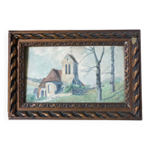 Aquarelle signée 1943 Fay-Lès-Nemours paysage français