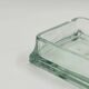 Vintage rectangular plateau in thick pale green glass.