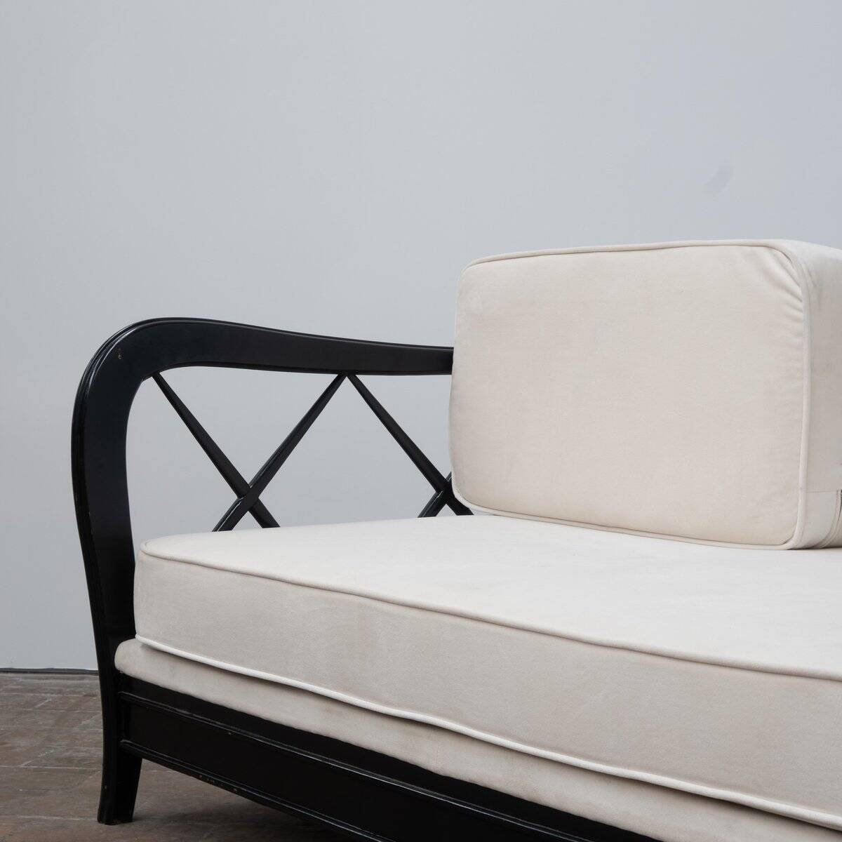 Modular Sofa in Velvet and Wood by Paolo Buffa, 1950s