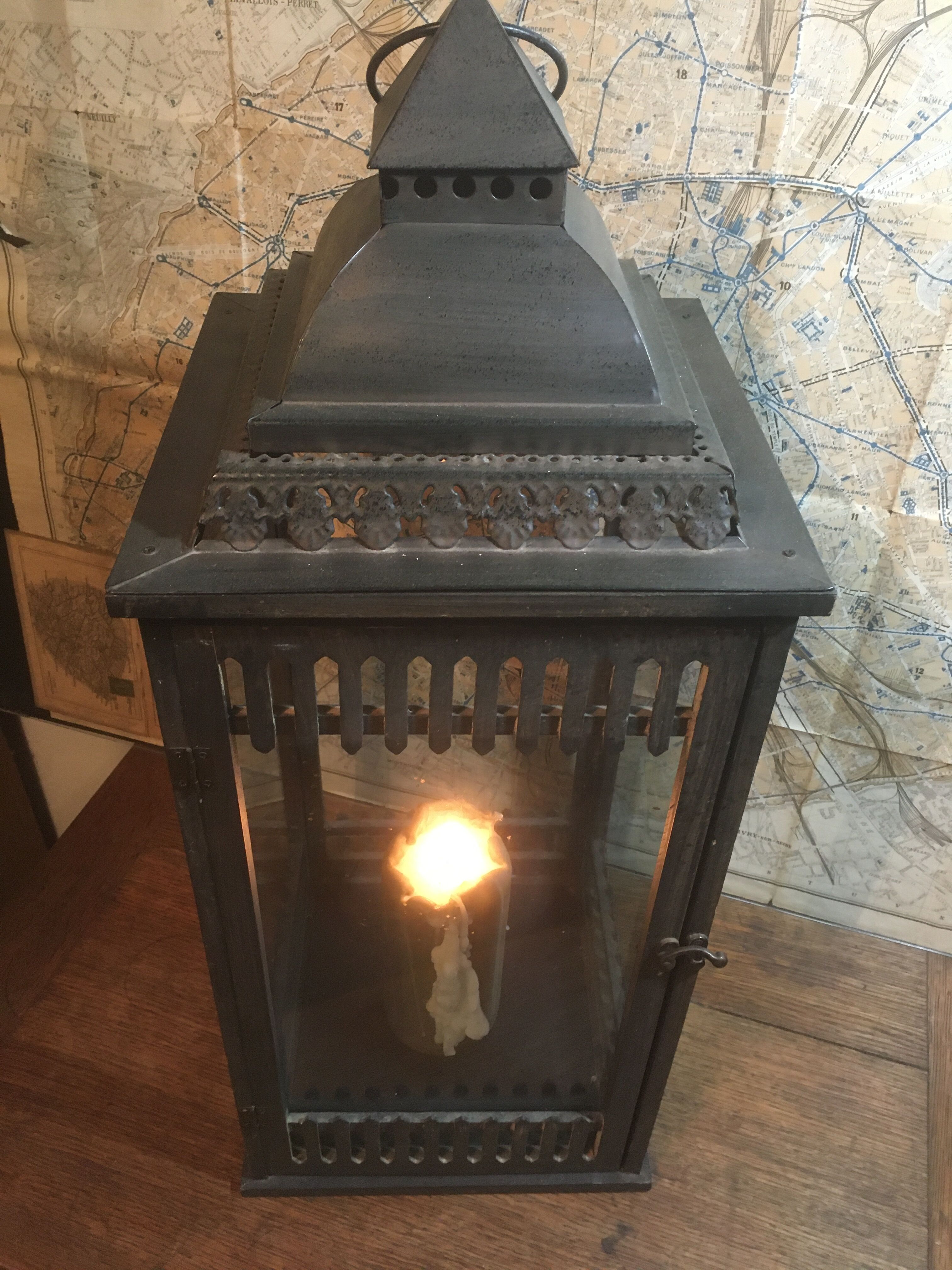 Wood and iron photophore lantern