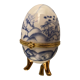 Porcelain egg box with Japan decoration gilded metal frame
