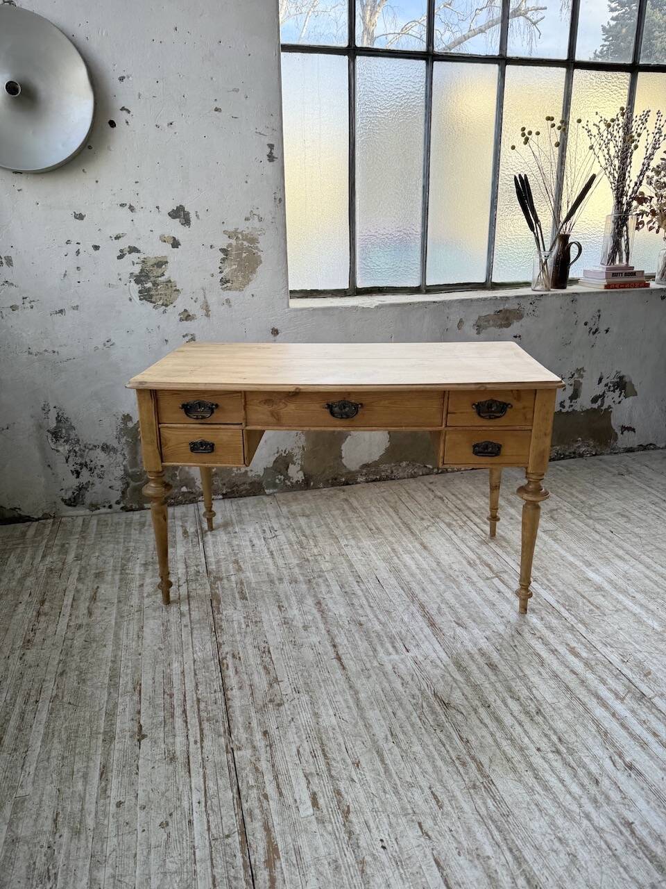 Blonde walnut desk and pine top 1900
