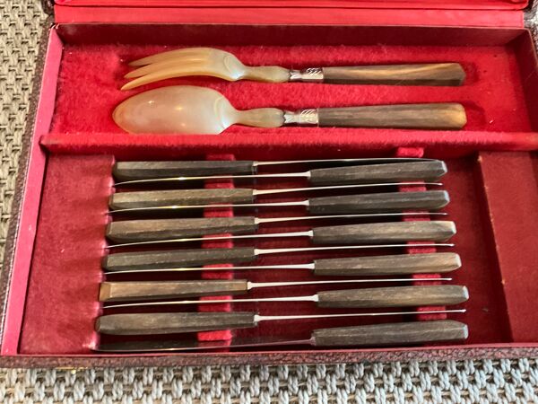 Coffret 28 pièces, couteaux et couverts de service