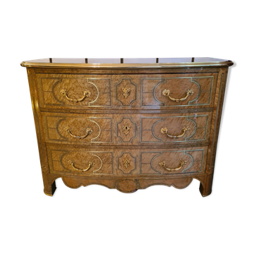 Maple speckled style chest of drawers circa 1980