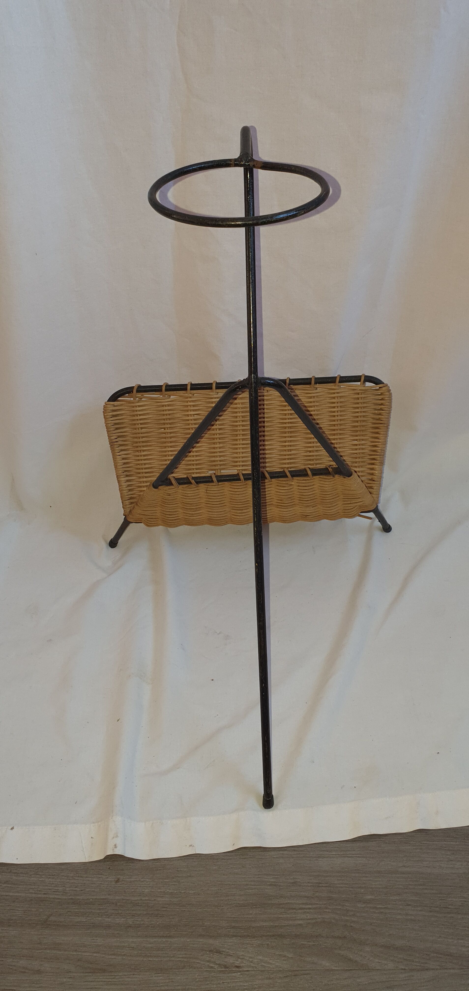 Rattan magazine holder, 1950
