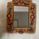 Small mirror in colored marquetry – 1970s – 48 x 36.5 cm