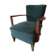 Fauteuil des années 50 velours vert