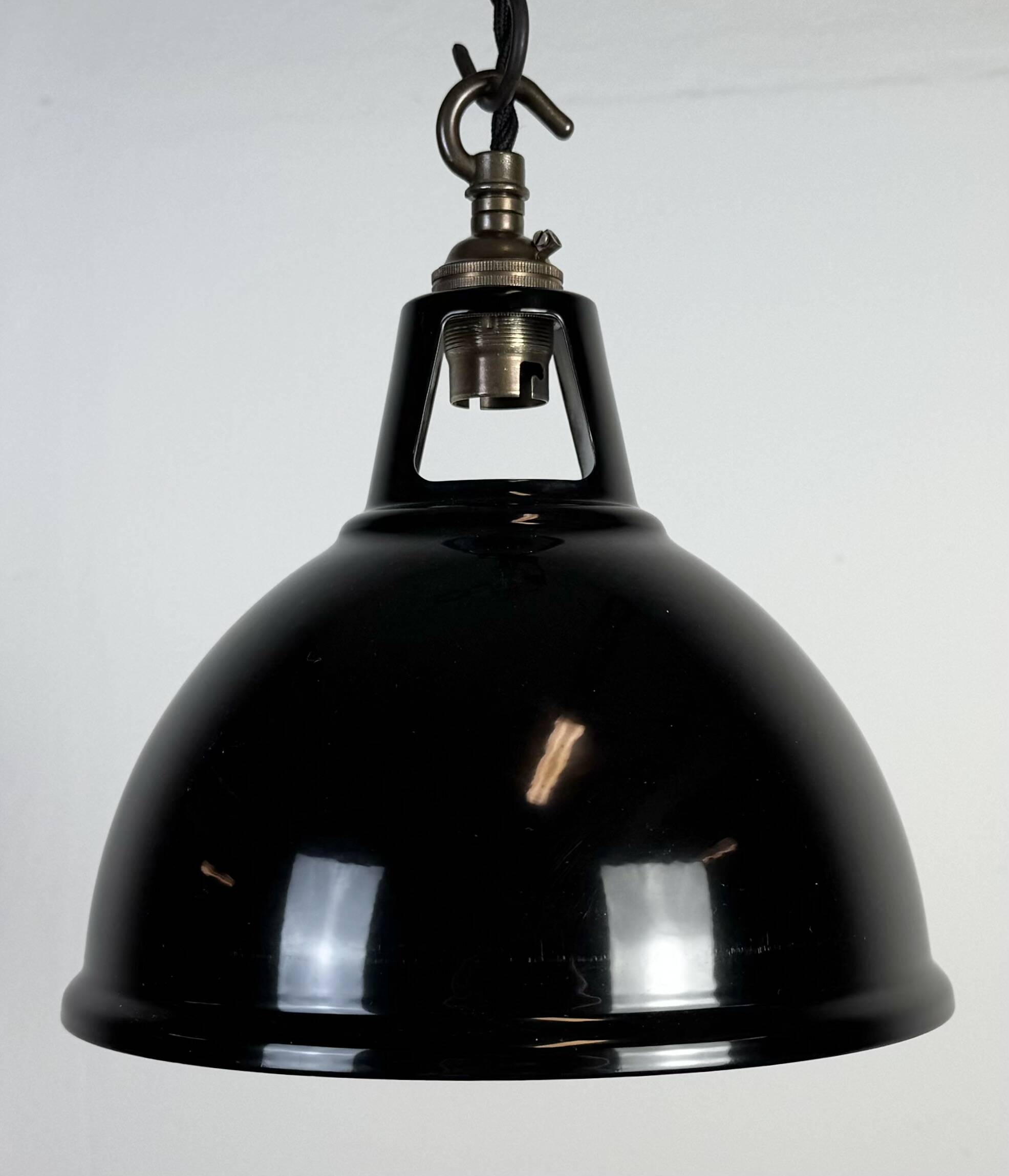 Vintage Industrial Black Painted Pendant Lamp