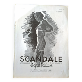 Publicité papier  année 1937 : marque Scandale  femme