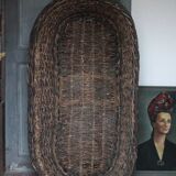 XXL woven basket antique, wicker basket, storage, baker's tool