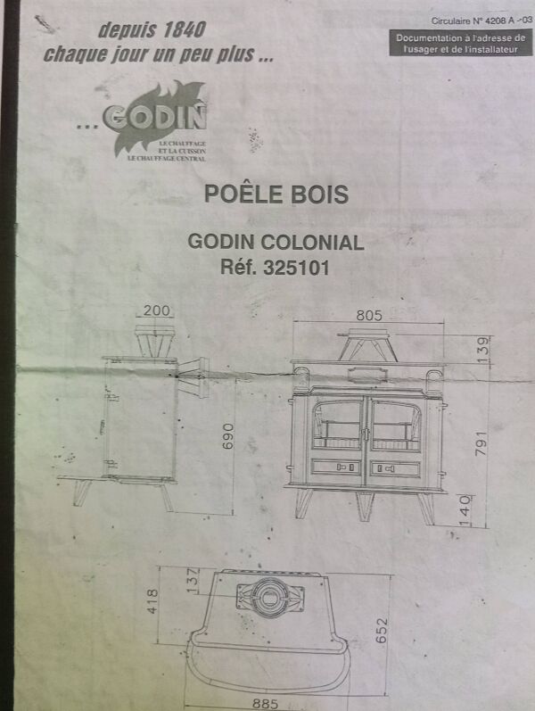 Poêle Godin colonial P41