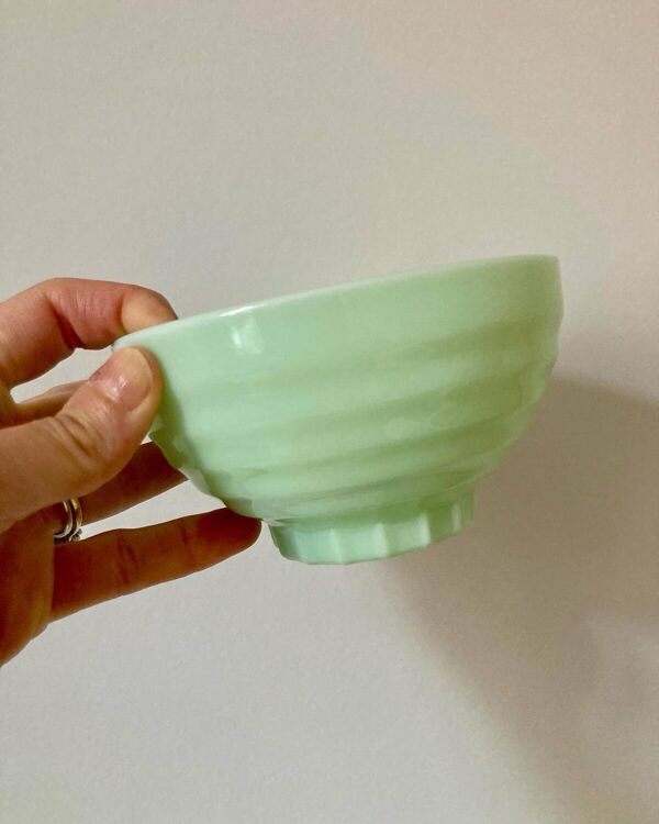 Service à café en opaline vert mint