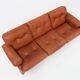 Brown leather 3-seater sofa Coronado by Tobia Scarpa for B&B Italia, Italy ca. 1960