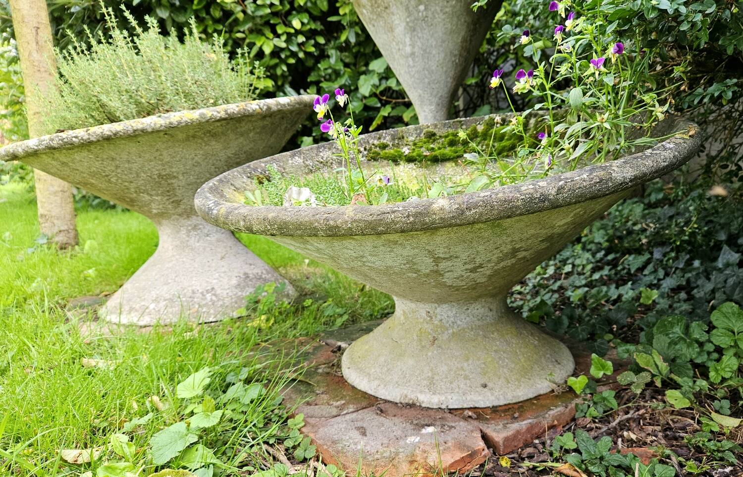 3 diabolo planters including one by Anton Bee vintage design