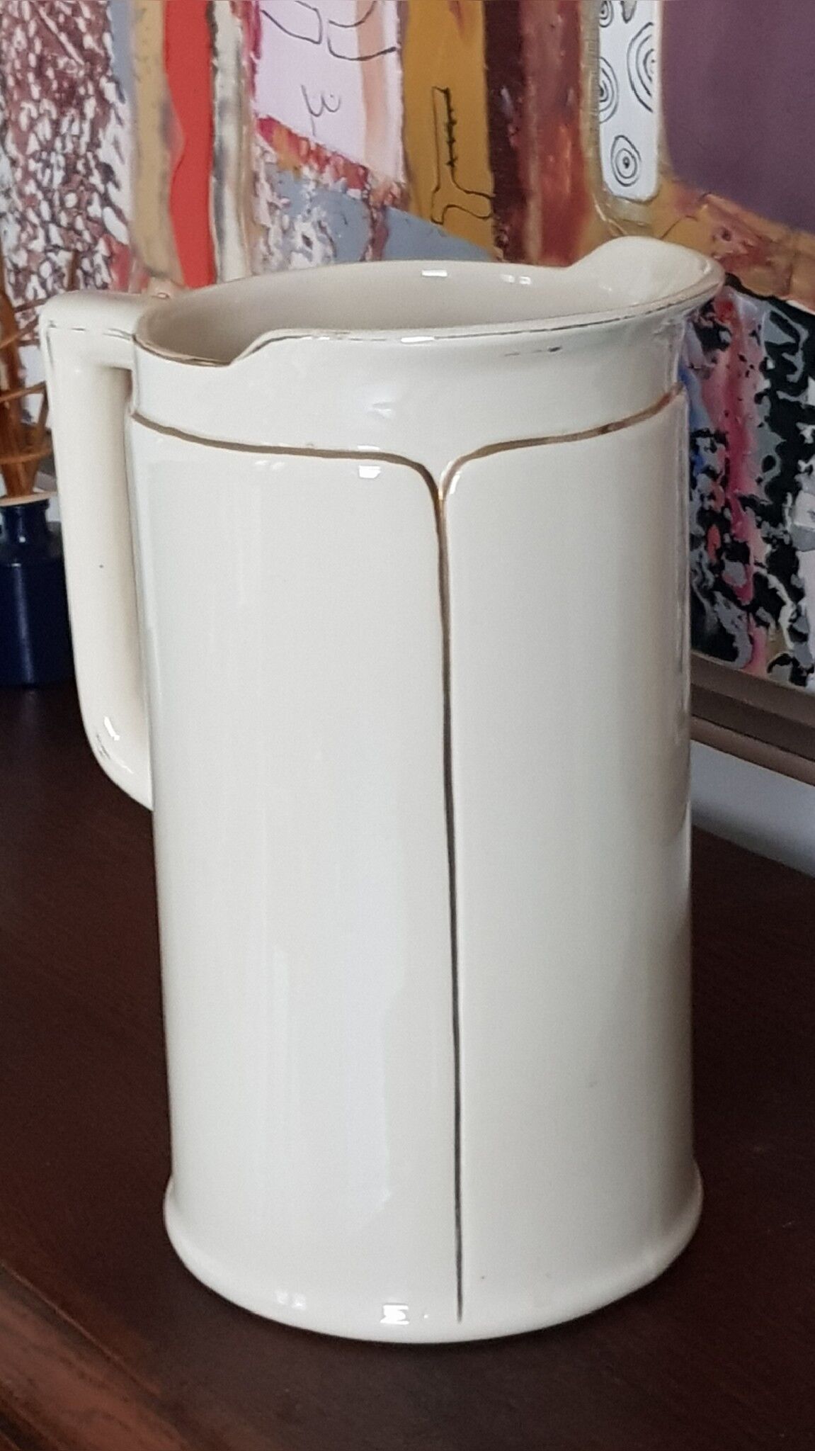 Pitcher art deco in earthenware