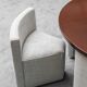 Vintage round dining set with 6 chairs, 1970s modernist
