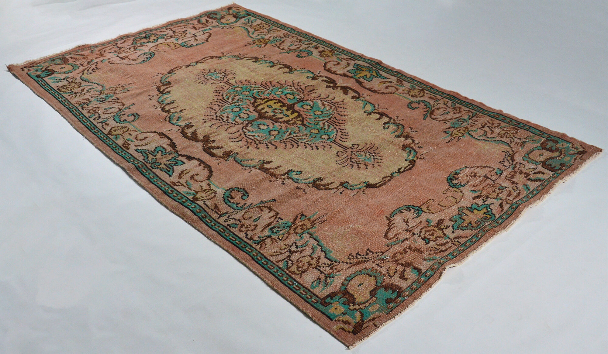 Anatolian handmade vintage rug 280 cm x 181 cm