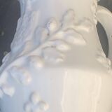 Carafe, pitcher signed Émile Tessier, Old France, in slip, ceramic