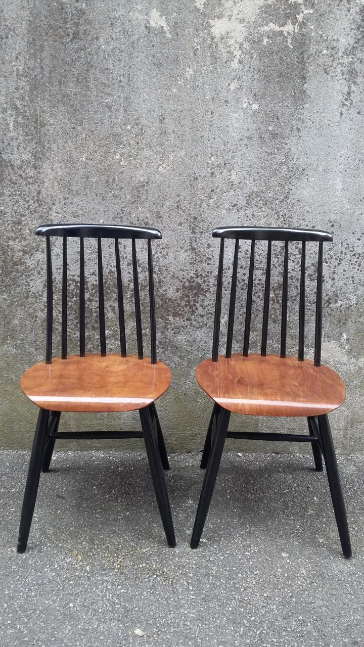 two vintage Scandinavian bistro chairs
