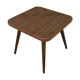 Vintage brown square pedestal table 1950