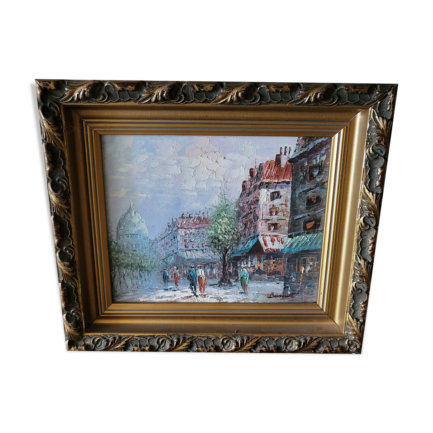 Oil on canvas "Paris" Saint Augustin