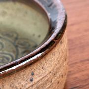 Mid-century modern Danish studio pottery bowl by Bente Lemche, 1960s.