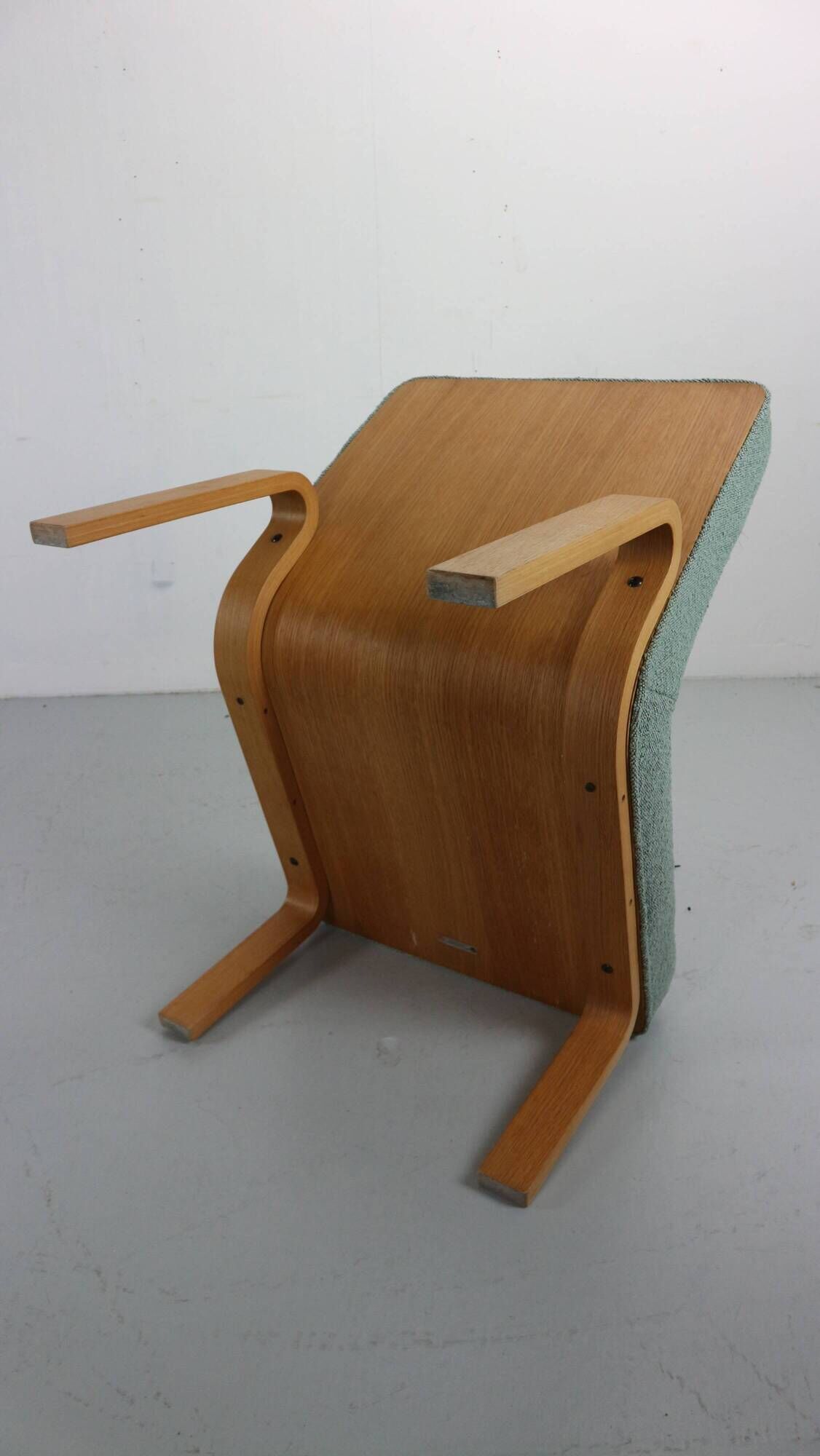 Danish Plywood Lounge Chair by Magnus Olesen,  in mint bouclé