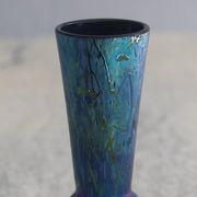 Vase in iridescent Glass Art new of PEACKOCK