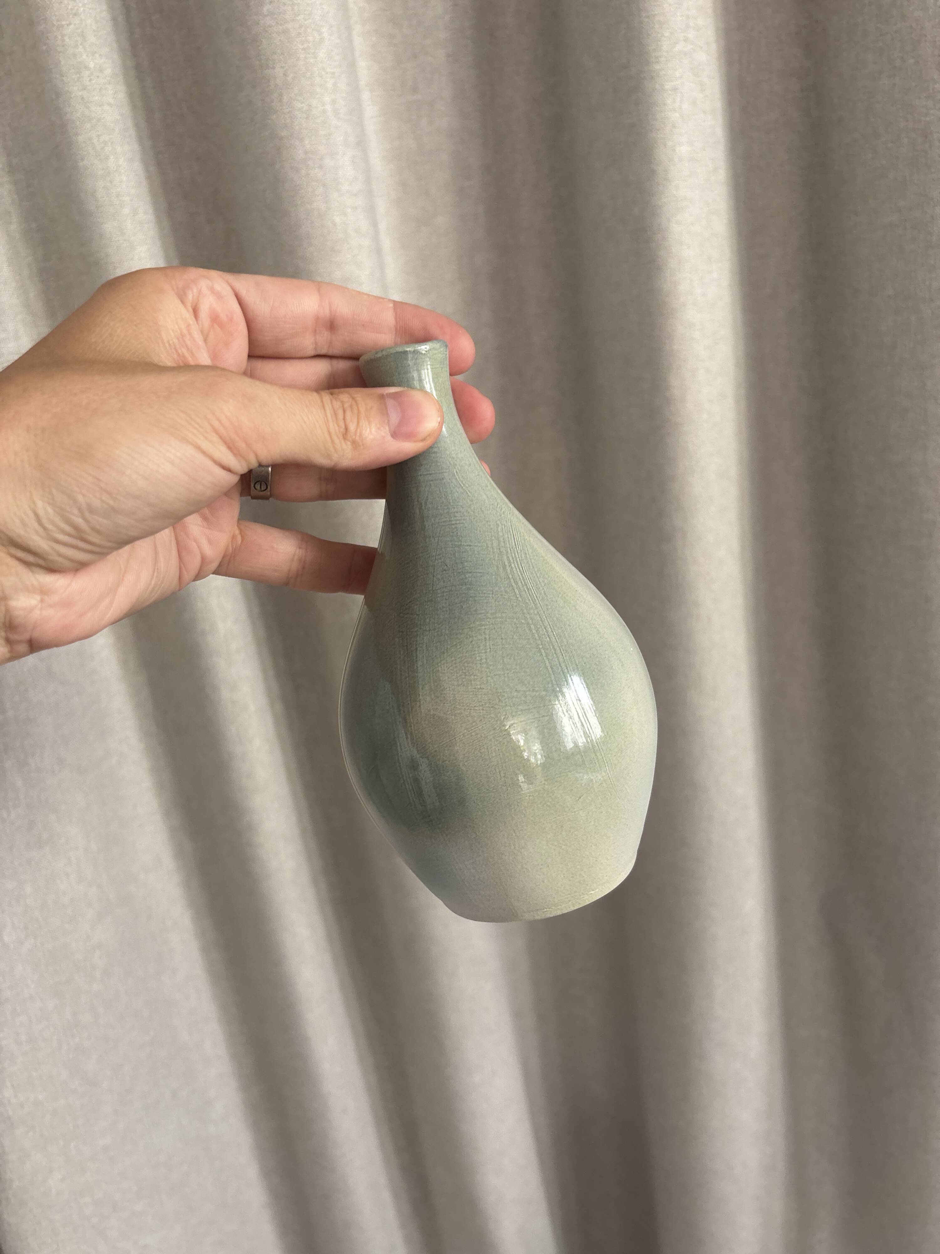 Small vintage vase in glazed ceramic