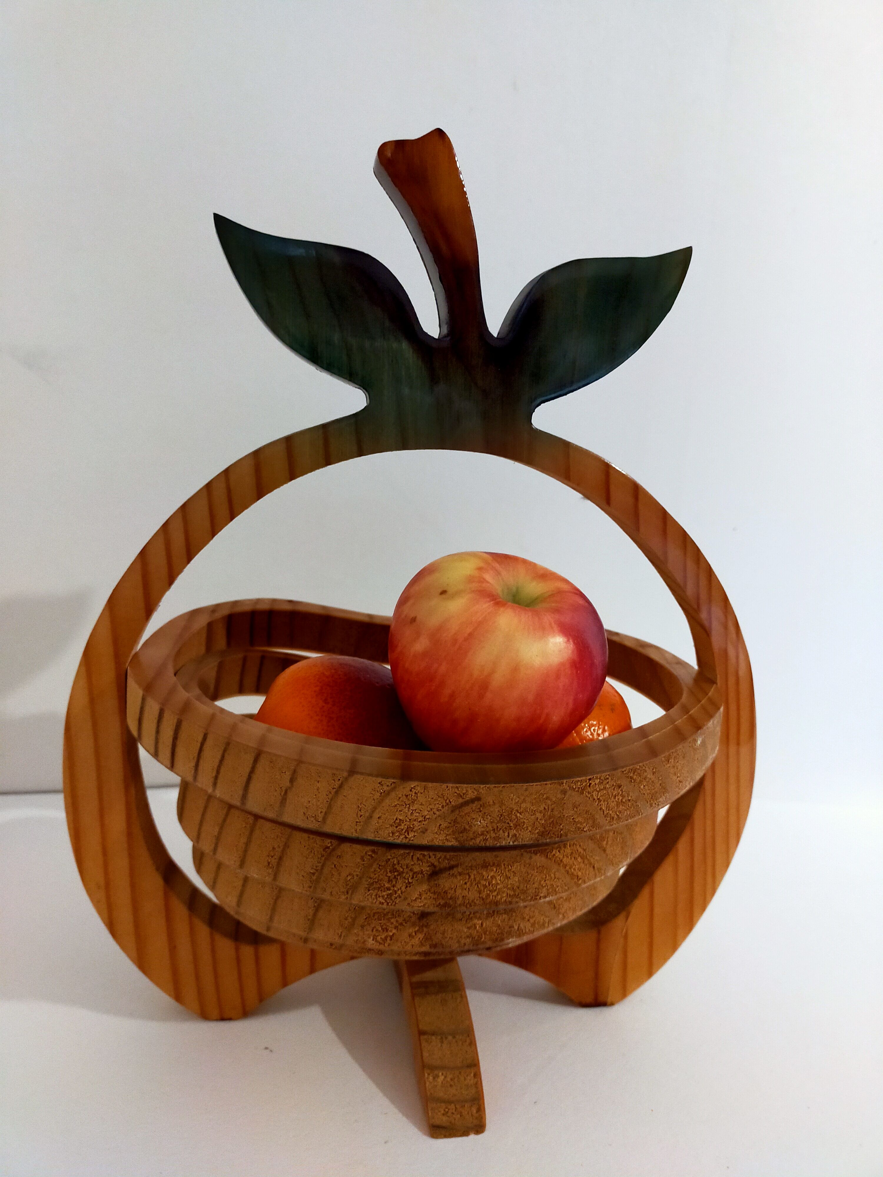 Equinoccio fruit basket in foldable wood from the 70s