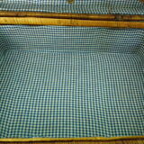Picnic suitcase, braided wicker, 2 handles, leather closure
