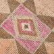 3x10 Pink & Brown Stars Pattern Vintage Runner Rug, 94x320Cm