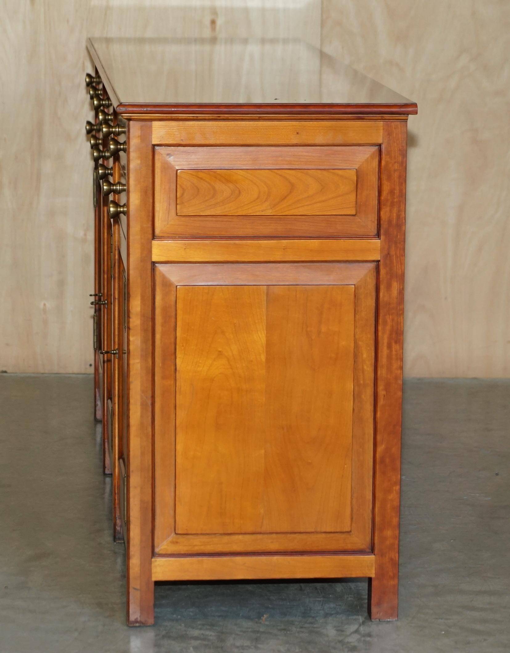 Large buffet Multiyork in solid cherry wood with six drawers.