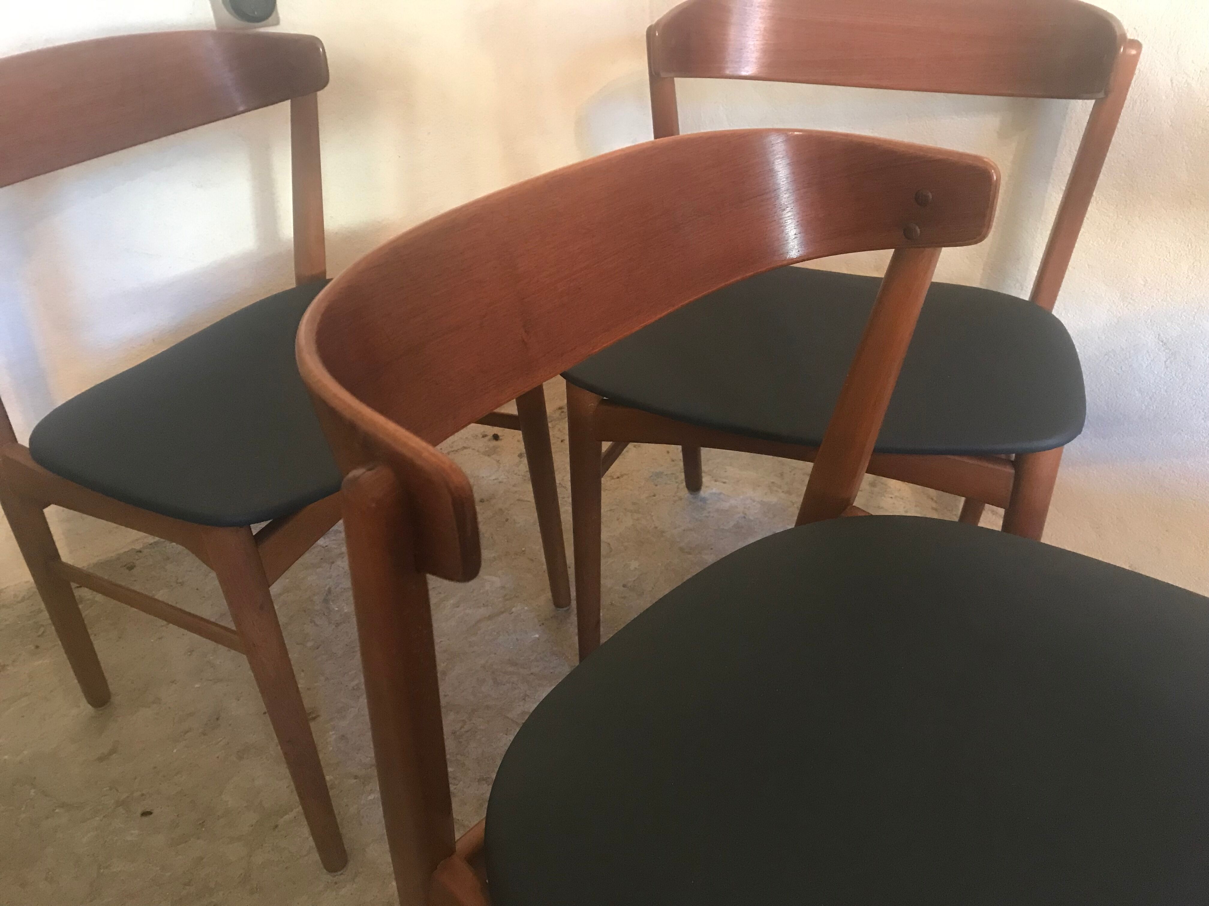 Set of 4 vintage Danish teak chairs Farstrup 206, Denmark 1960's