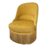 Toad armchair in gilded ribbed canvas