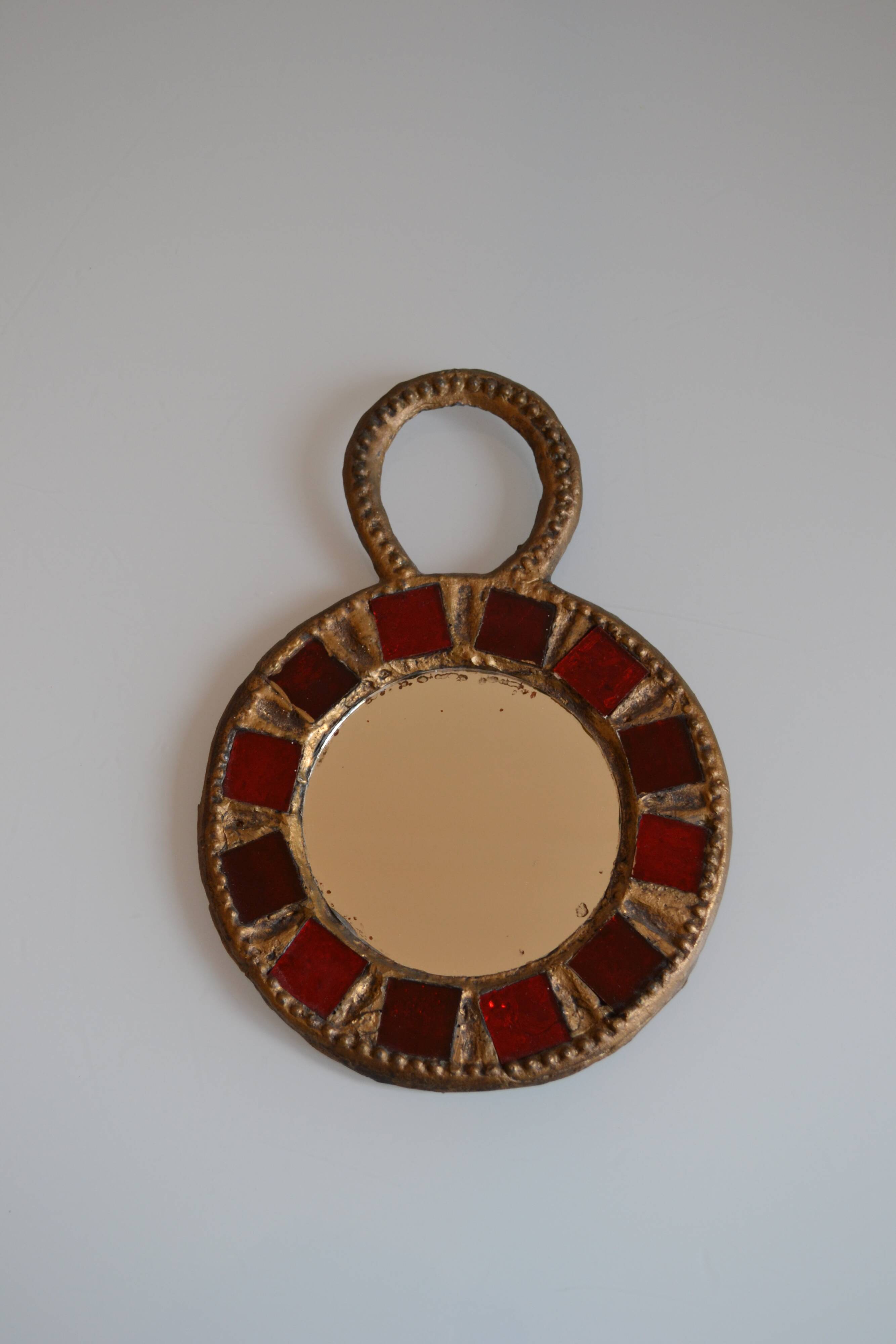 Glass and lead mirror by Irena Jaworska