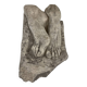 Stone sculpture, two feet on a block, signed D. Paillot.