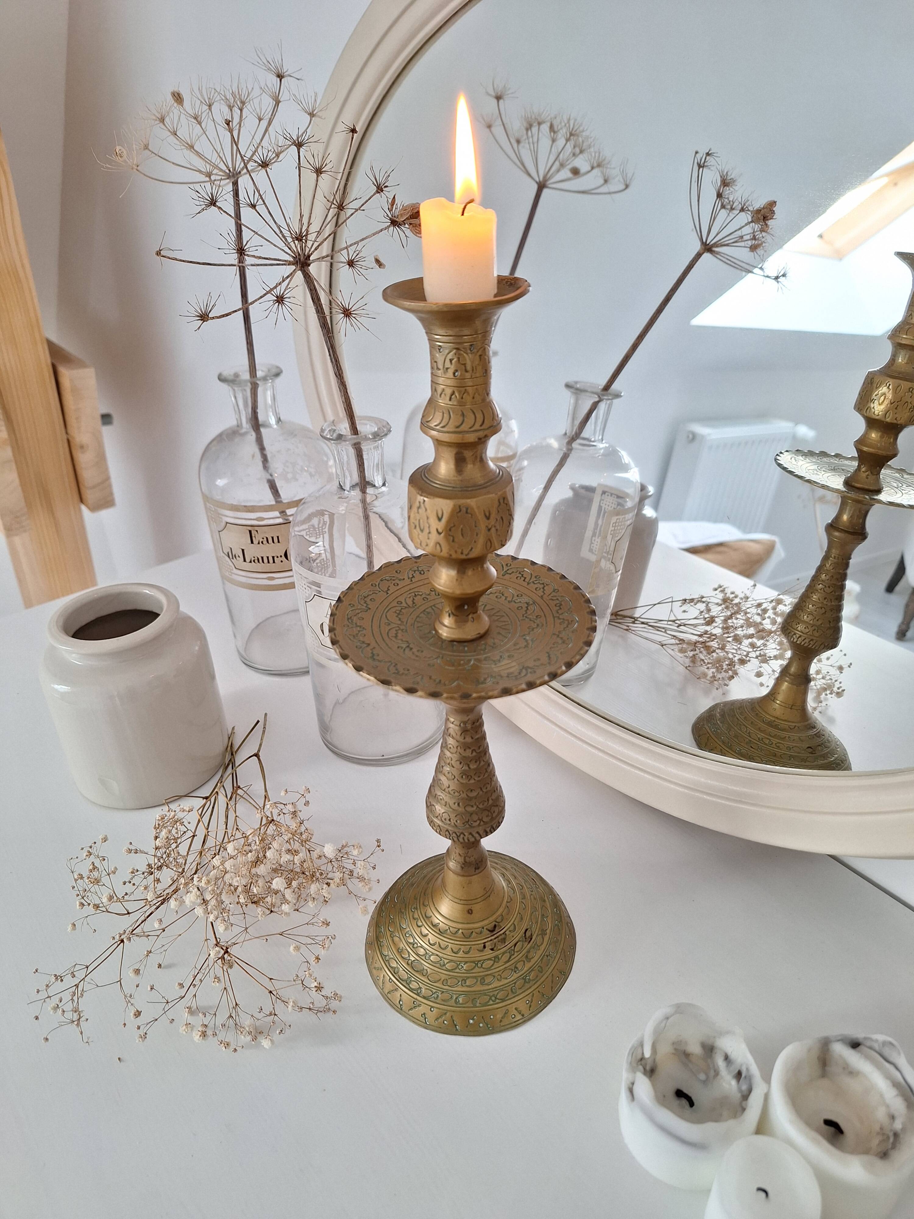 Vintage brass candle holder