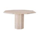 Octagonal travertine table