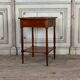Refreshment table in mahogany, grey marble top, two zinc buckets, 18th century.