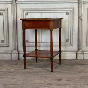 Refreshment table in mahogany, grey marble top, two zinc buckets, 18th century.
