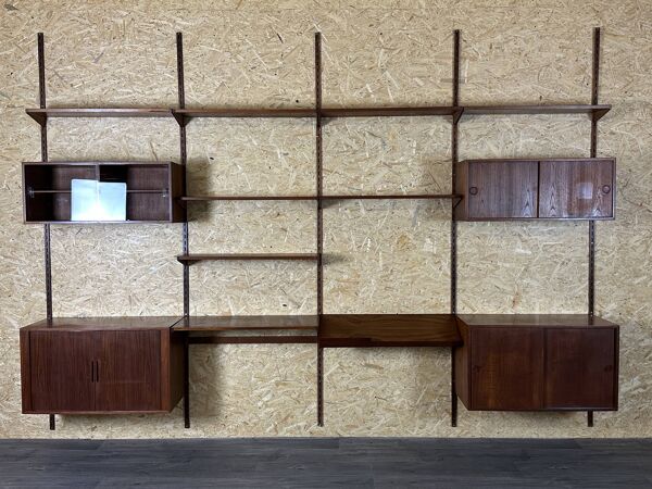 60s 70s teak wall shelf Wall Unit Kai Kristiansen for FM Møbler Denmark