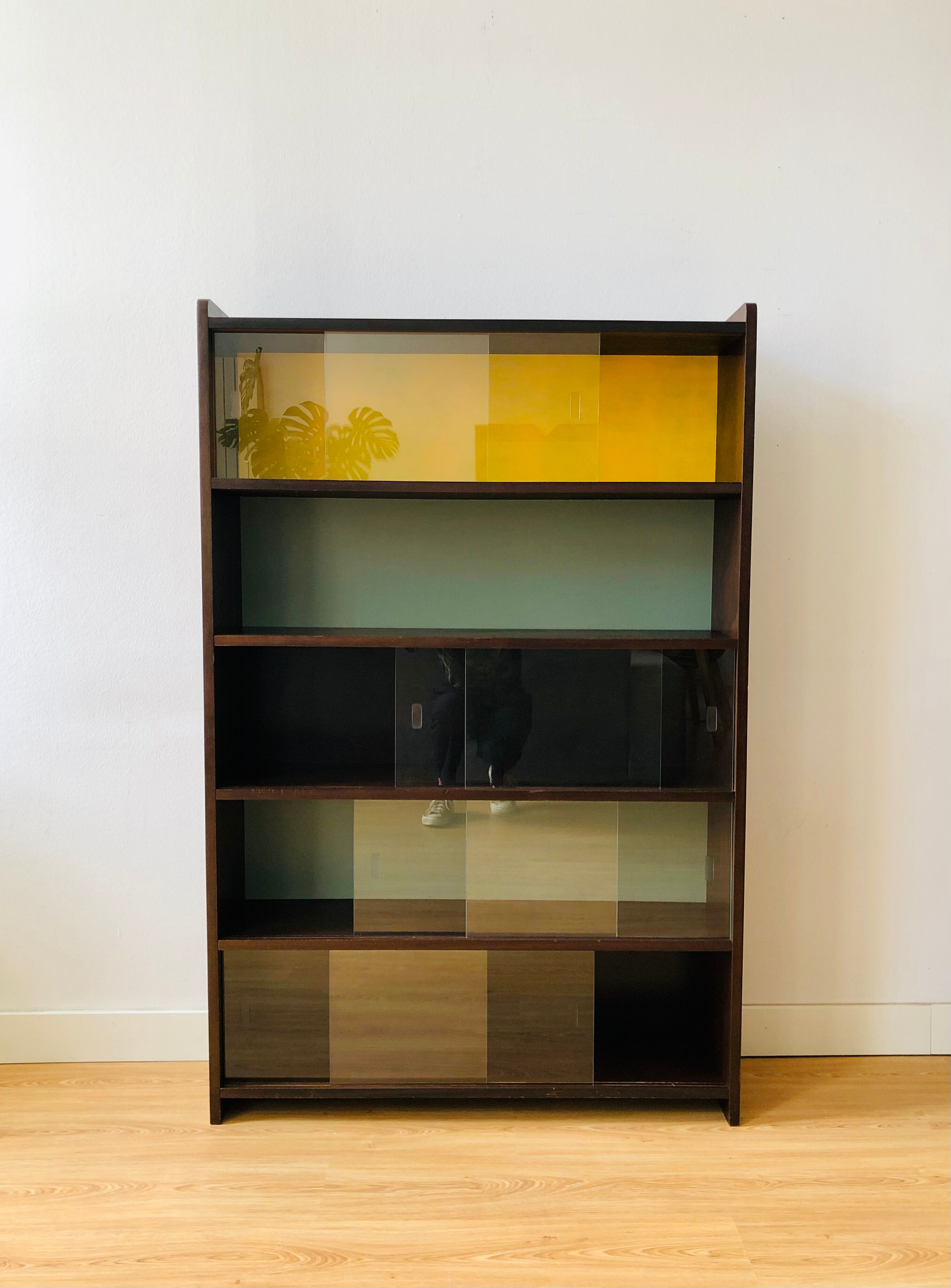 Vintage wooden showcase library 1950